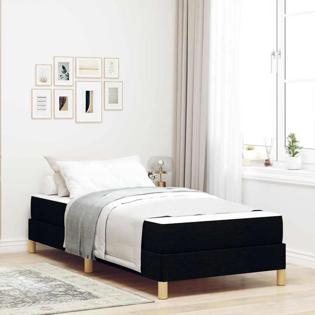 vidaXL Pat cu arcuri Negru, Marron 80 x 200 cm