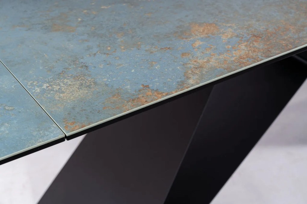 Masa extensibila Westin Ceramic Ossido turcoaz/negru mat L160-240 cm
