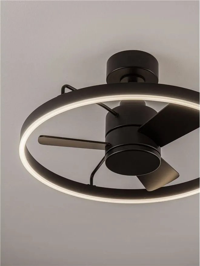 Lustra LED cu ventilator si telecomanda LUNAIR negru