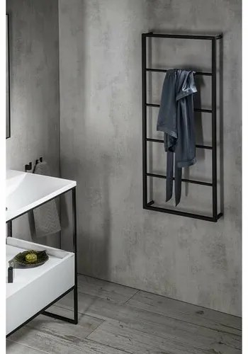 SAPHO Ska501 Ska suport pentru prosoape montat peperete 45 x 115 x 10 cm, negru mat