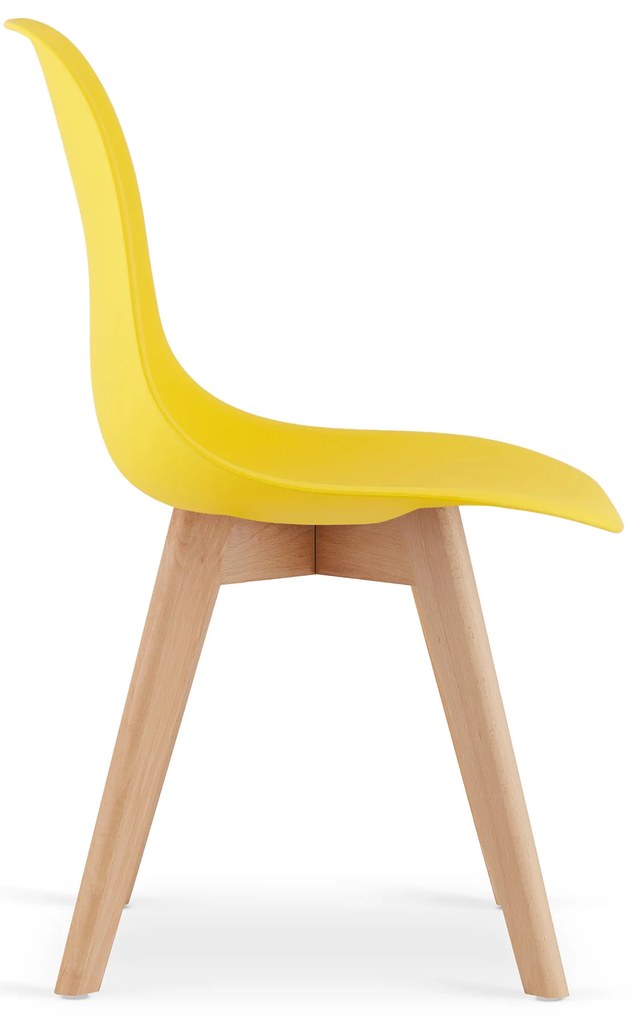 Scaun KITO galben cu picioare de fag