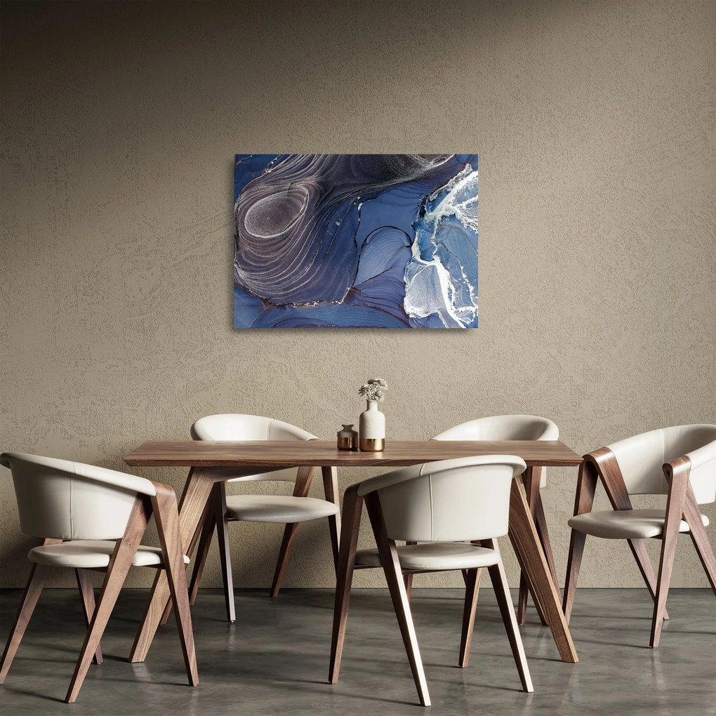 Tablou pe sticlă - Cerneală marmorată (70x50 cm)