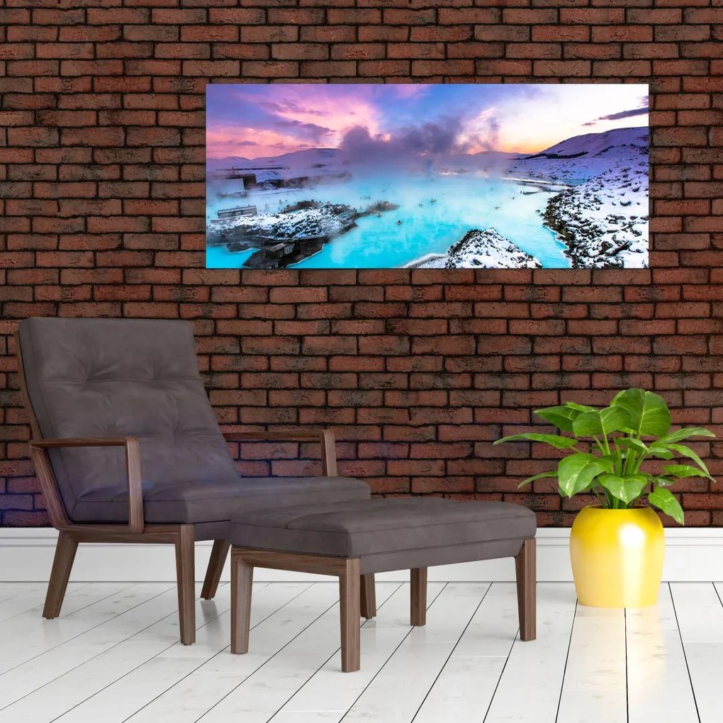 Tablou - Laguna albastră din Islanda (120x50 cm)