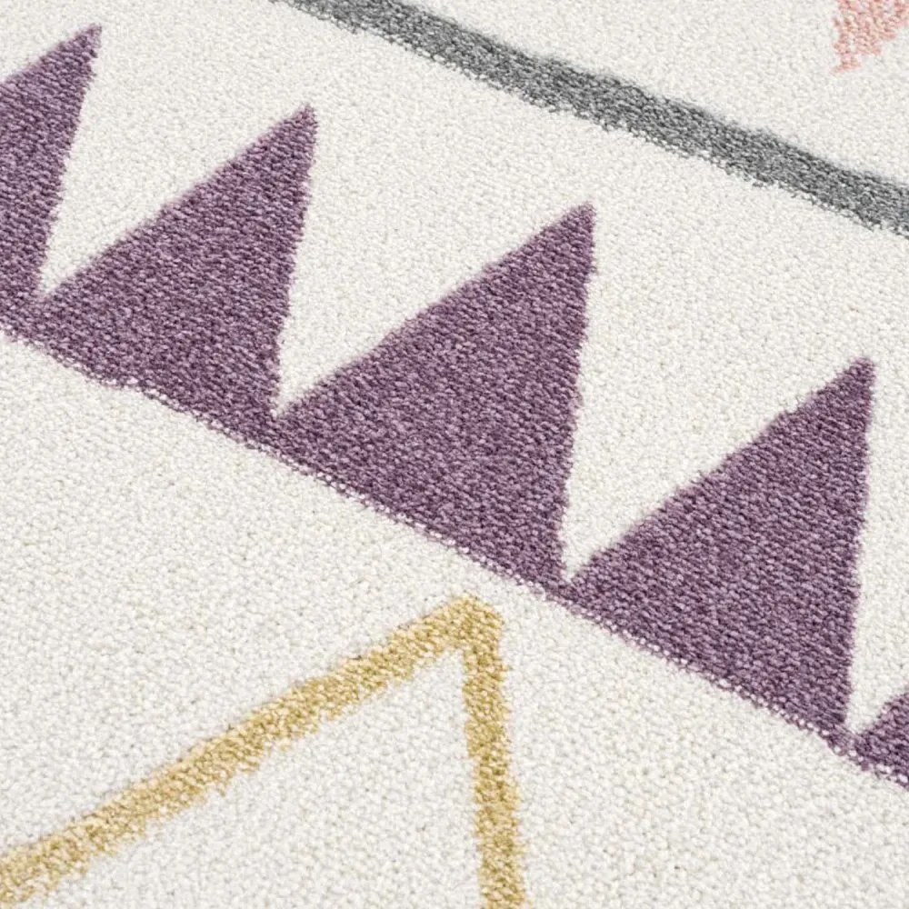 Covor modern colorat pentru copii, cu motiv în ZIG ZAG Lăţime: 140 cm | Lungime: 200 cm