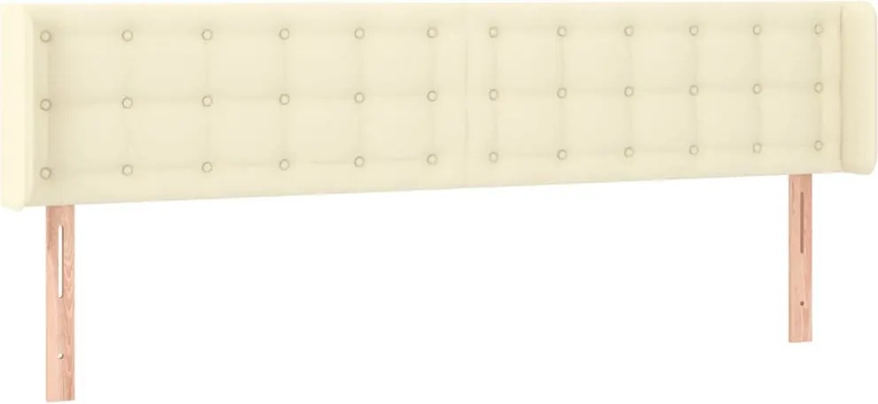 vidaXL Tăblie de pat cu aripioare crem 183x16x78/88 cm piele ecologică