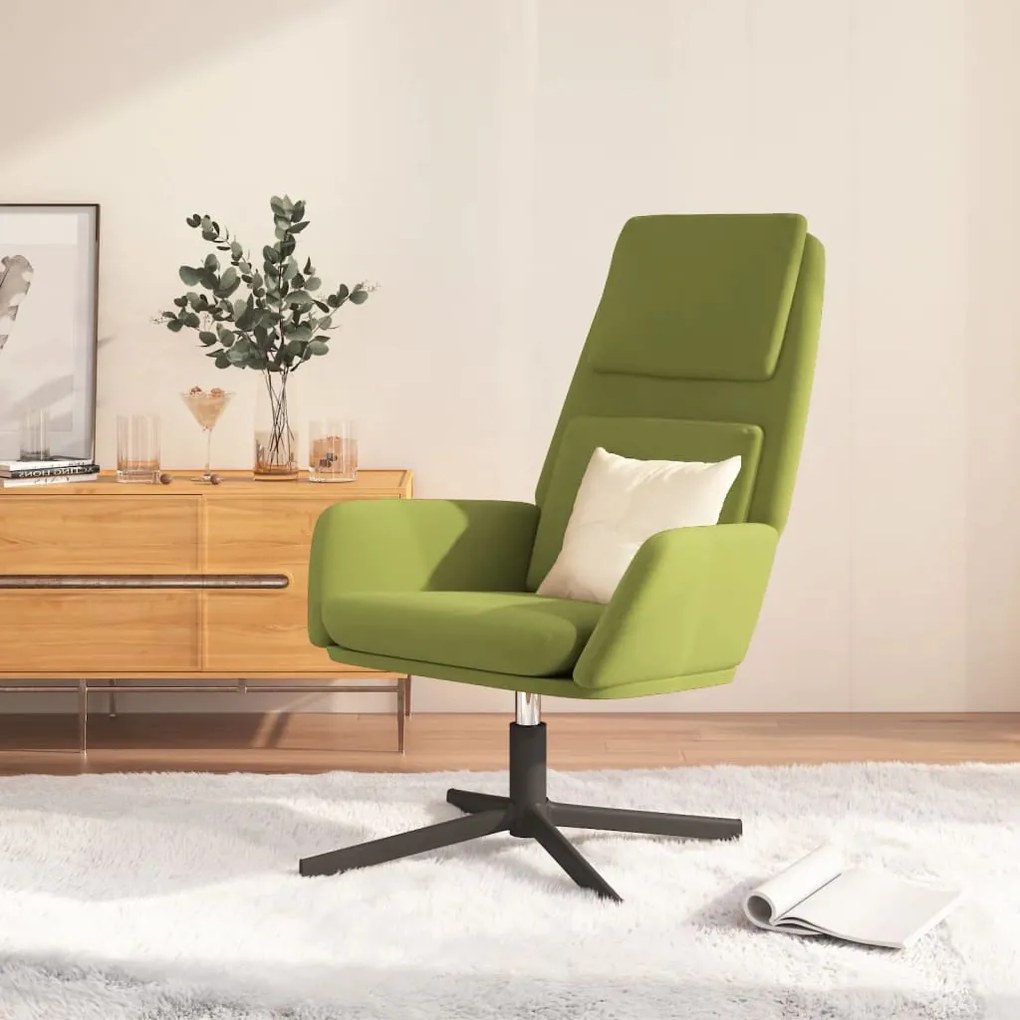 341343 vidaXL Scaun de relaxare, verde deschis, catifea