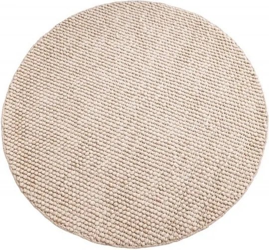 Covor rotund realizat manual Wool 150cm, bej