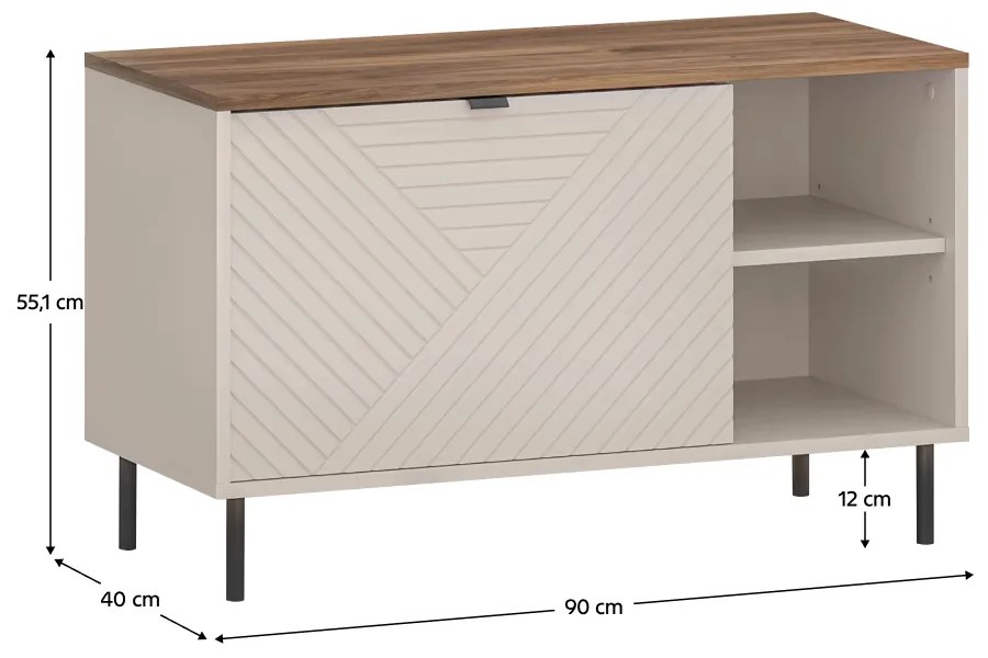 Botník EYCO 1K, cașmir/stejar castello