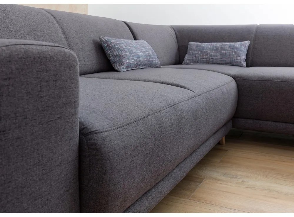 Colțar gri extensibil/cu spațiu de depozitare (cu colț pe partea dreaptă/în formă de ”L”) Classy Sophie – Miuform