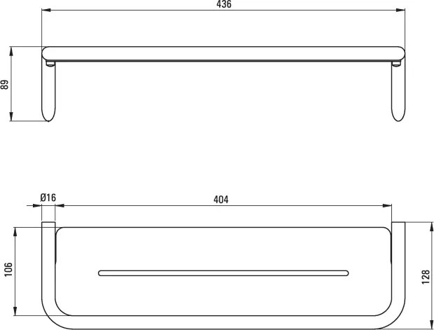 Silia Raft, montare pe perete Finisaj: Oțel periat ADI_F511