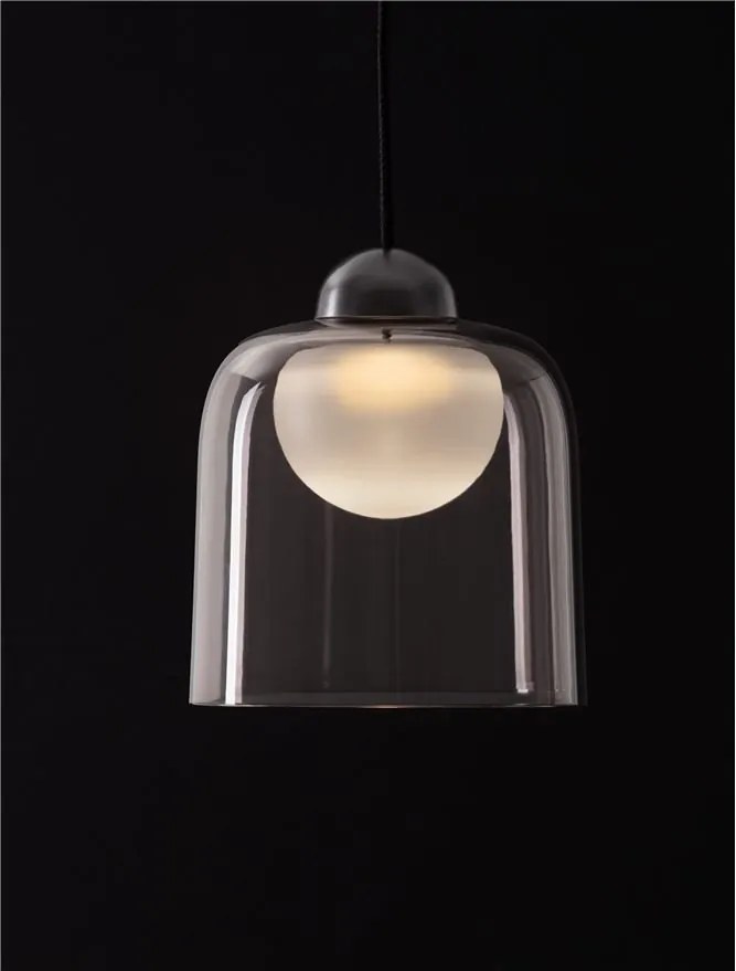 Pendul LED modern, Metal, Negru, Acrilic, DIONE