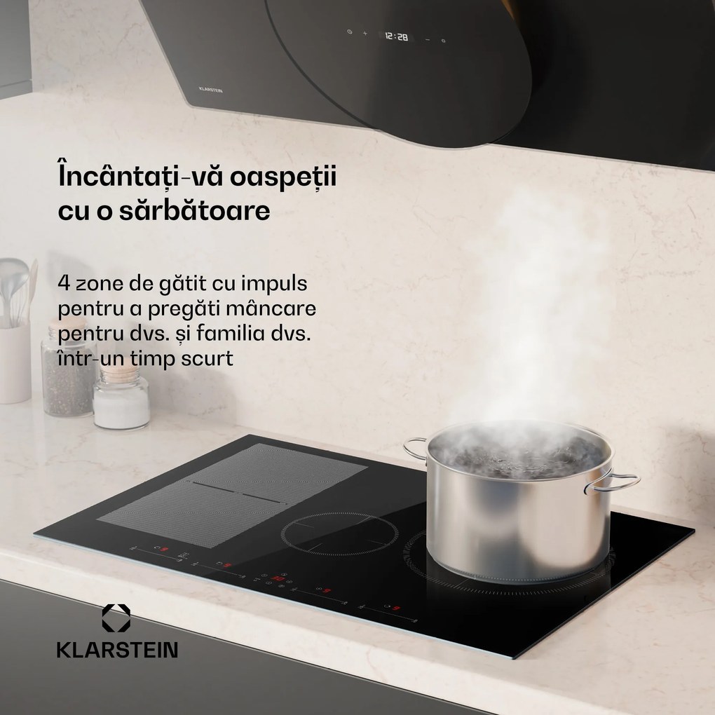 Delicatessa 70 Hybrid, plită de inducție, încorporată, 4 zone, 7000 W, neagră