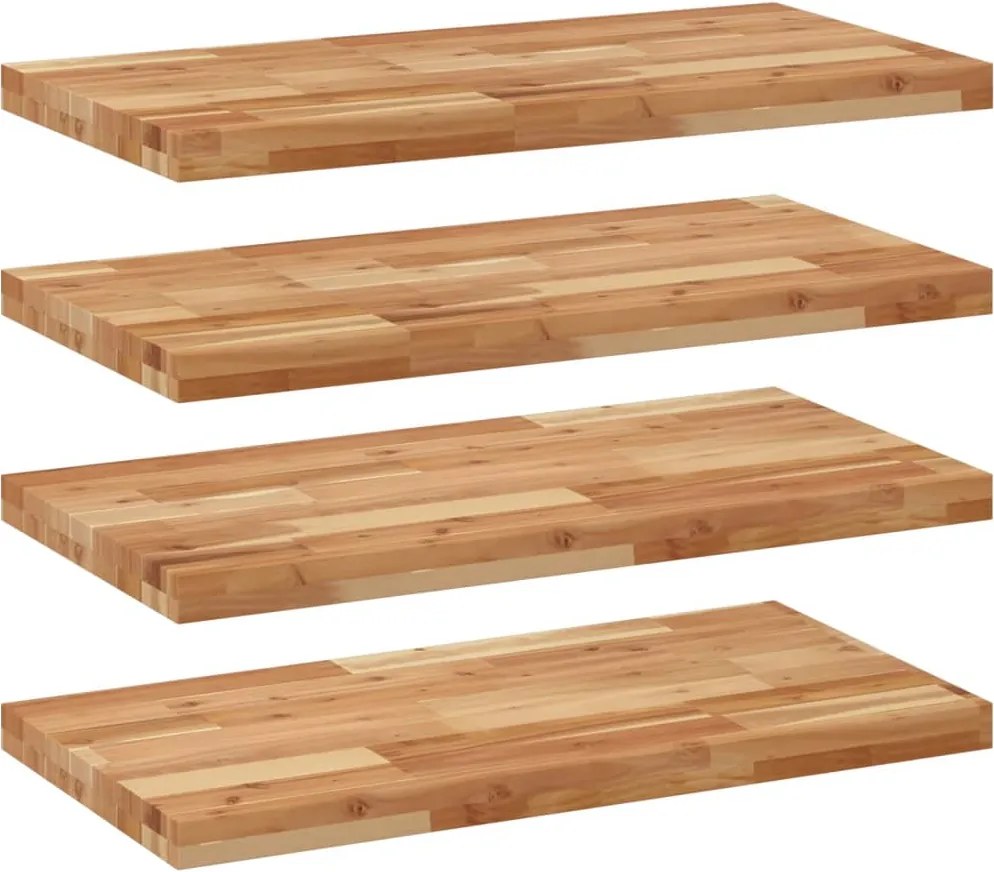 vidaXL Rafturi suspendate 4 buc. 80x40x4 cm lemn masiv acacia netratat