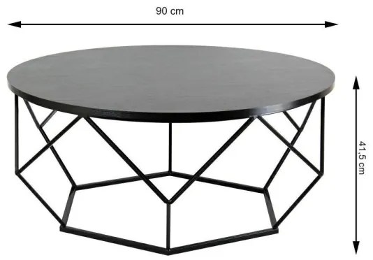 Măsuță de cafea DIAMOND 41,5x90 cm neagră