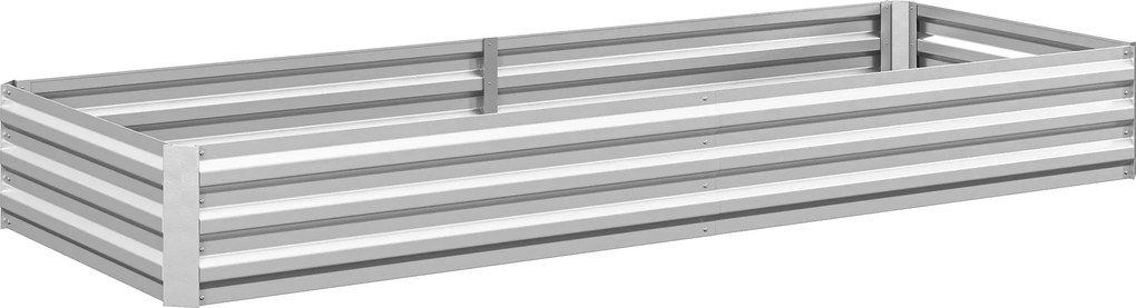 Outsunny Pat de Grădină Ridicat din Metal, Suport pentru Plante, Ierburi și Flori, Argintiu | Aosom Romania