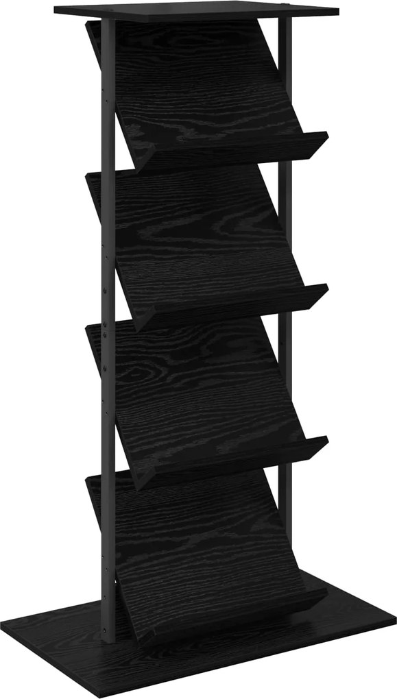 vidaXL Raft pentru reviste cu raft Stejar Negru 68 x 40 x 123.5 cm