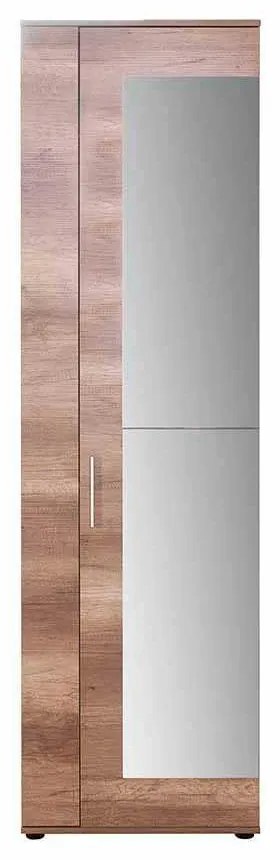 Pantofar Adore Porto XL, 2 usi reversibile cu oglinda, 11 rafturi, capacitate 30-34 perechi, Natur, 60 x 212 x 35 cm