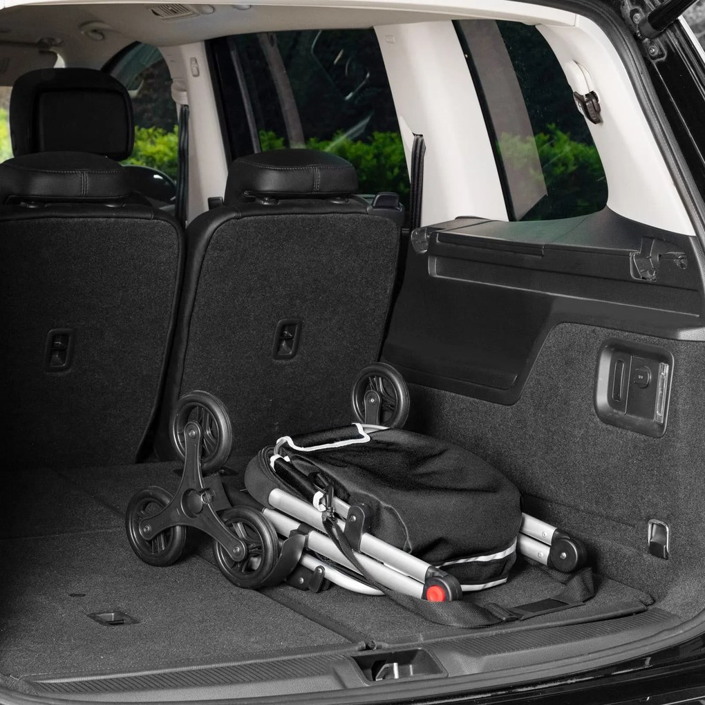 Deuba Coș de cumpărături cu roți - negru