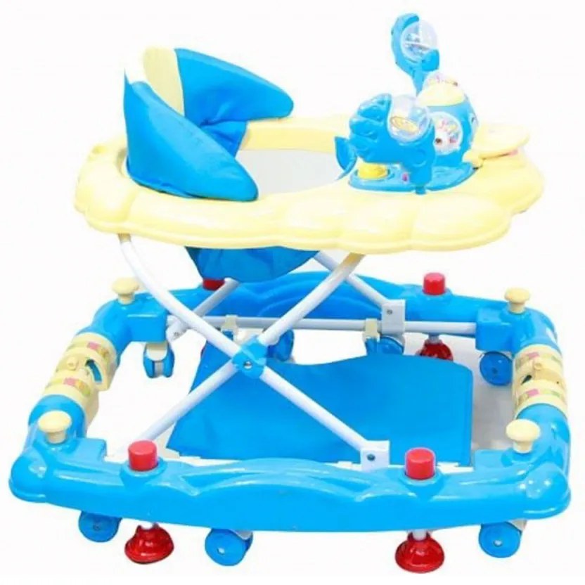 Premergator cu sistem de balansare Baby Care H914 Ratusca, cu melodii, reglabil in 3 trepte de inaltime, Albastru