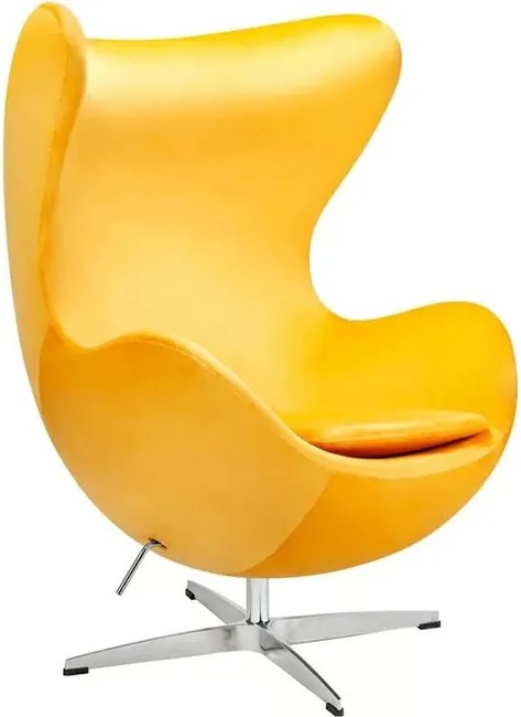Fotoliu Egg Classic Velvet 77x73x106 cm - galben, catifea, bază din aluminiu