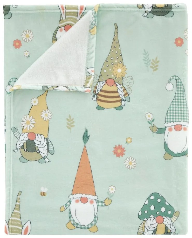 Pătură verde-deschis din micropluș/cocolino 130x170 cm cu model de Paști Spring Gonks – Catherine Lansfield