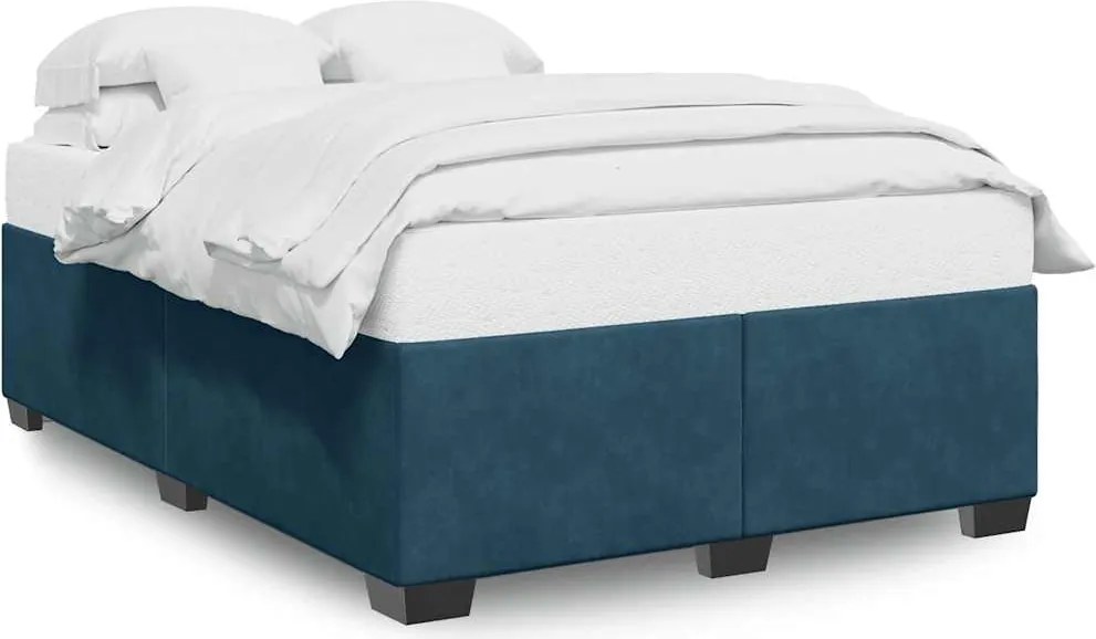 vidaXL Cadru de pat, albastru, 140x200 cm, catifea