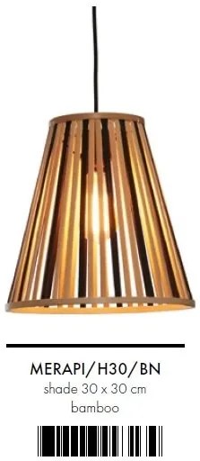 Lustra/Pendul eco din bambus Merapi tapered S, bl/nat