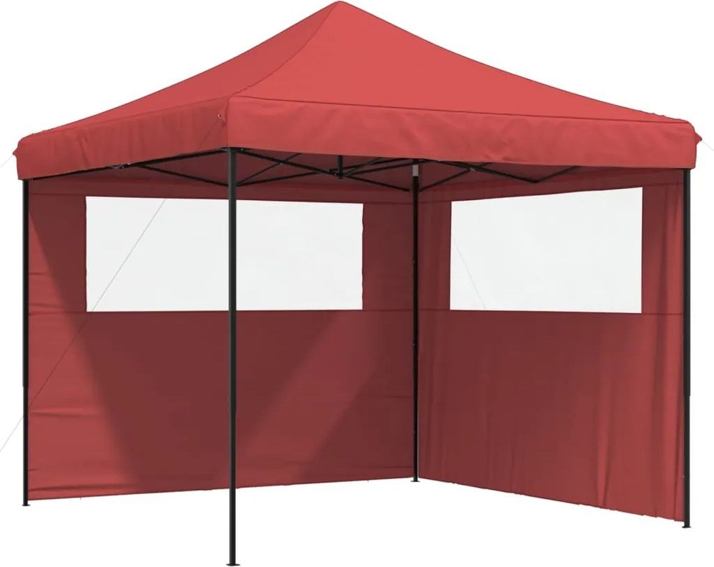 vidaXL Cort pliabil pentru petreceri cu 2 pereți laterali roșu vișiniu