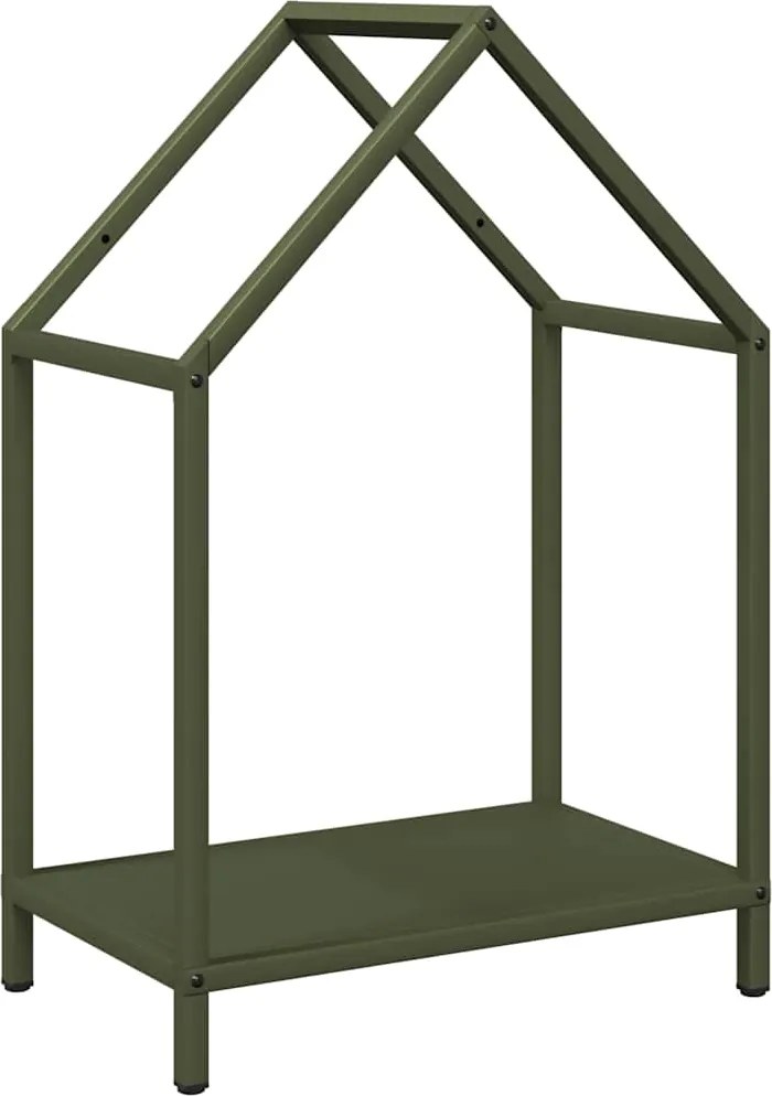vidaXL Suport pentru lemne de foc Verde măsline Oțel laminat la rece