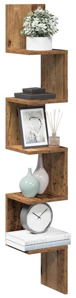 vidaXL Raft perete pentru colț lemn vechi 20x20x127,5cm lemn prelucrat