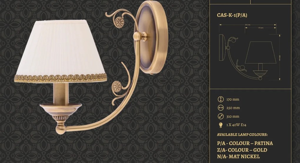 Aplica design clasic realizata manual CASAMIA
