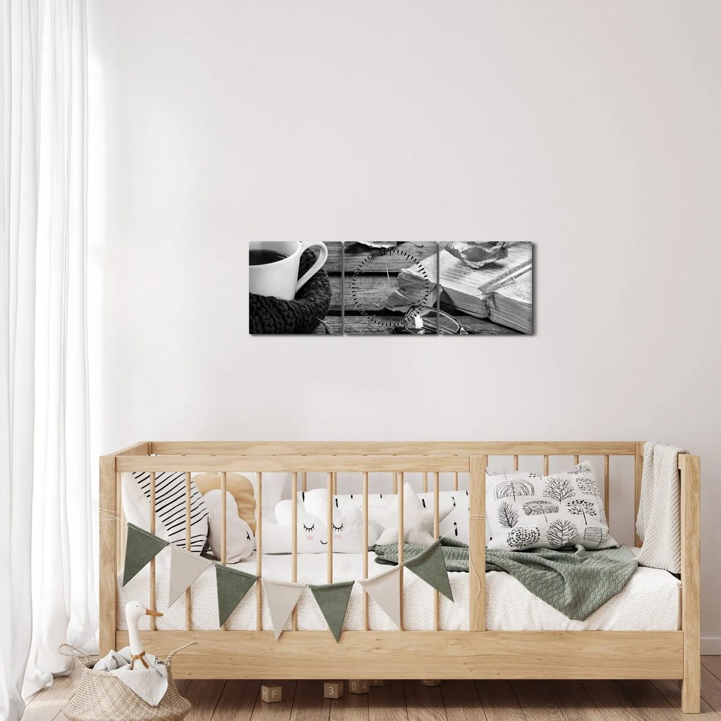 Tablou - O zi liniștită de toamnă (cu ceas) (90x30 cm)