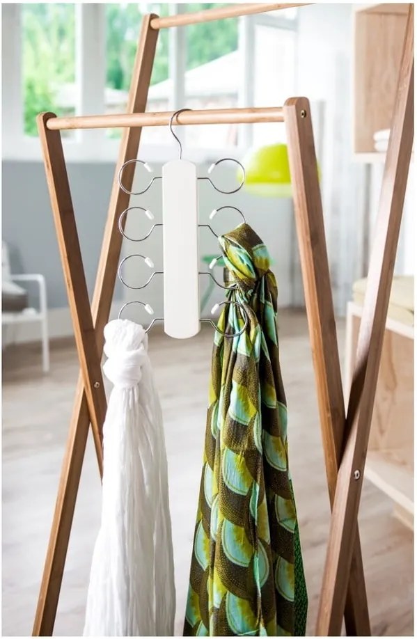 Suport cu 8 cârlige pentru eșarfe și fulare Compactor Cream