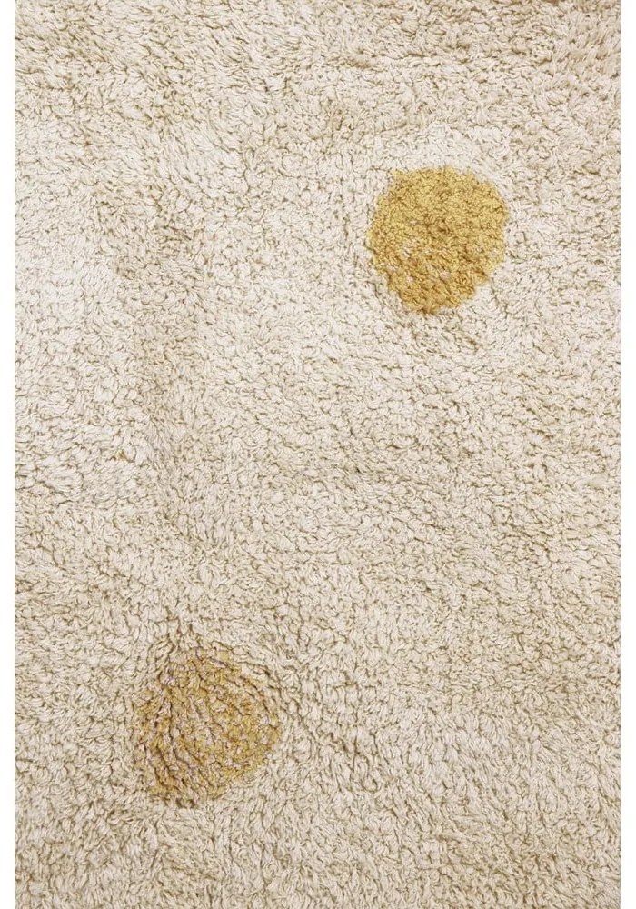 Covor pentru copii galben ocru/crem lavabil/țesut manual din bumbac 120x160 cm Hippy Dots Honey – Lorena Canals