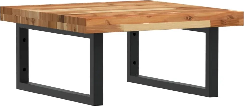 vidaXL Raft pentru lavoar montat pe perete, oțel și lemn masiv acacia