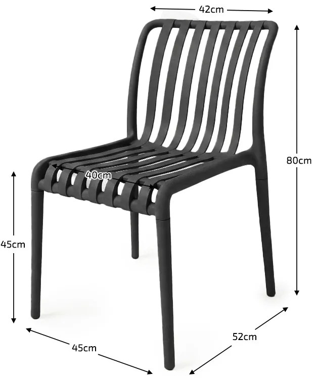 Scaun din plastic TREGO, antracit
