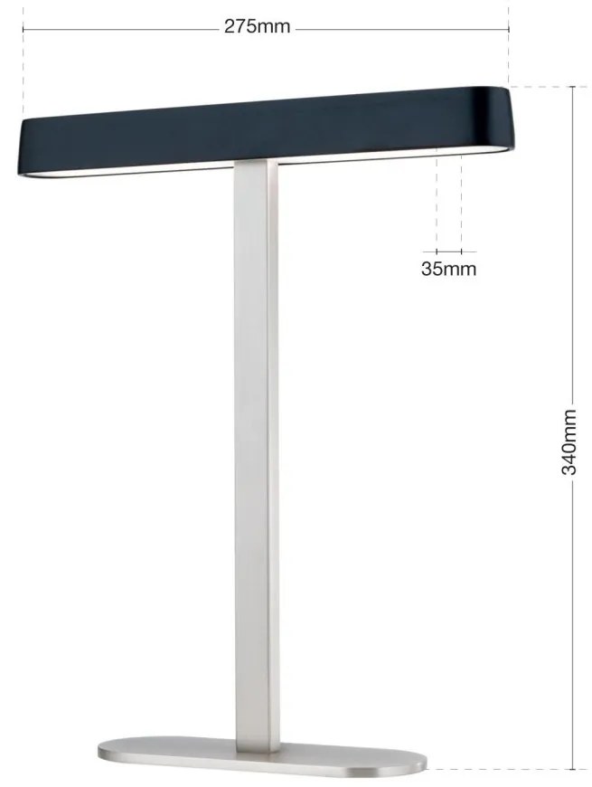 Veioza/Lampa de masa LED moderna AUFTAKT crom satin/negru