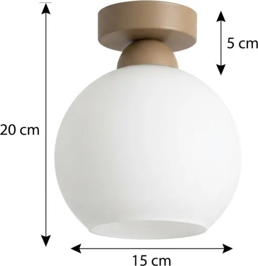 BRILAGI - Plafonieră LED RETRO GLASS 1xE27/60W/230V, diametru 15 cm, bej/alb