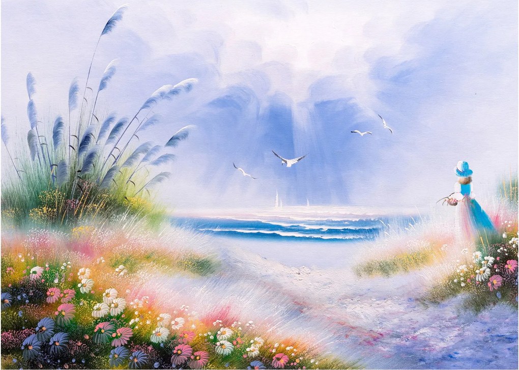 Tablou - Plaja romantică, pictură în ulei (70x50 cm)