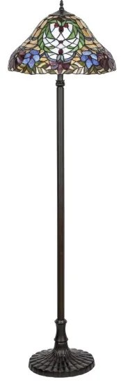 Lampadar cu abajur din sticlă vitrată Tiffany MIRELLA 2xE27/60W/230V Rabalux 8088