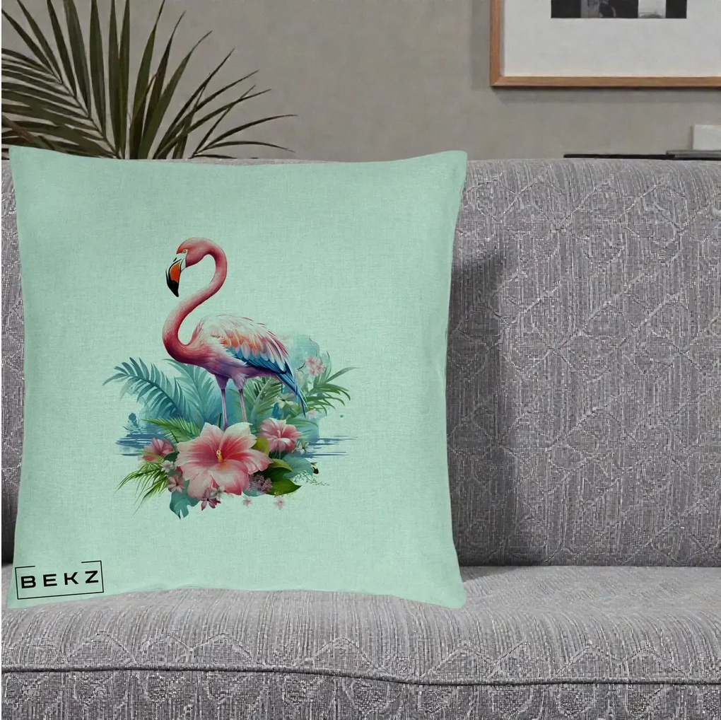 Perna Decorativa Raton in Halat Roz, 40x40 cm, Verde Menta, Husa Detasabila, Perna Inclusa, BEKZ®