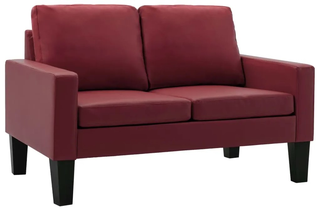 288755 vidaXL Canapea cu 2 locuri, roșu vin, piele ecologică