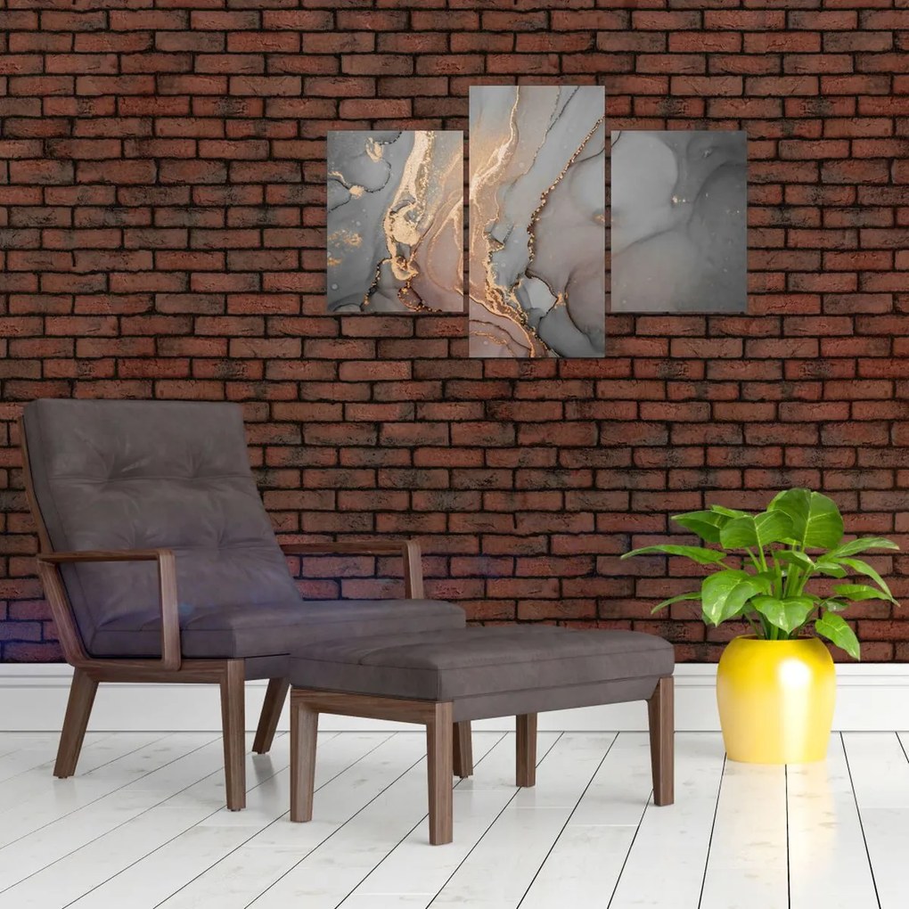 Tablou - Marmură gri-auriu (90x60 cm)