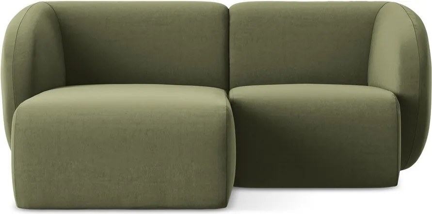 Colțar verde cu tapițerie din catifea (cu colț pe partea stângă/cu șezlong) Lani – Makamii