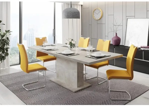 Masă de dining extensibilă STRAP, beton gri