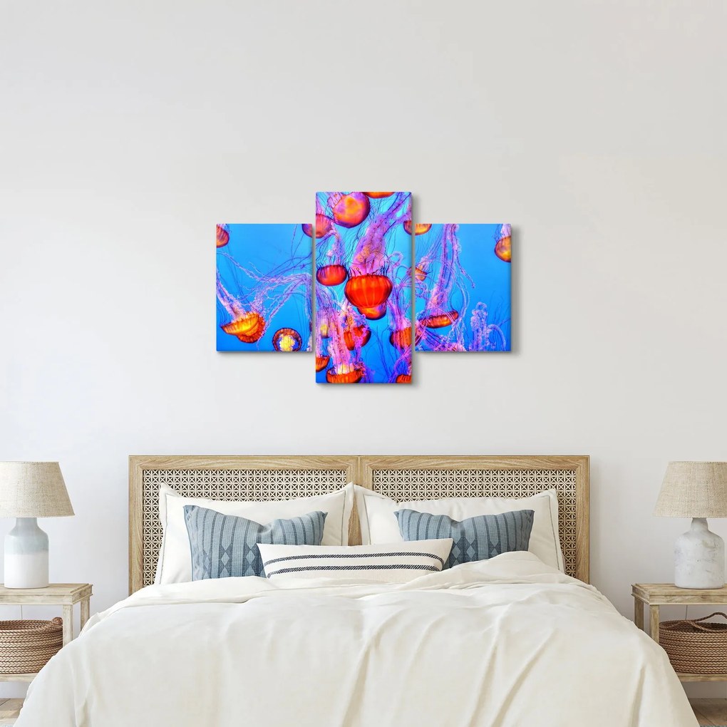 Tablou cu meduse în mare (90x60 cm)