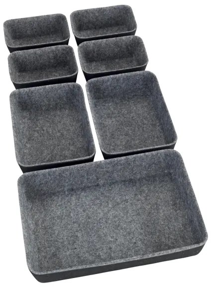 WENKO 64502100 - Organizator pentru sertar FELT 28,5x20 cm gri