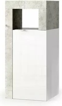 Dulap coloana mediu LC Mobili Italia Hamburg 35x78 cm finisaj alb lucios/gri beton