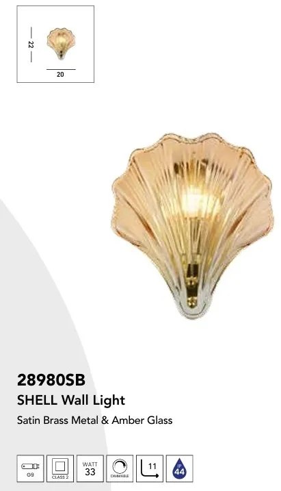 Aplica de perete baie cu protectie IP44 Shell, amber