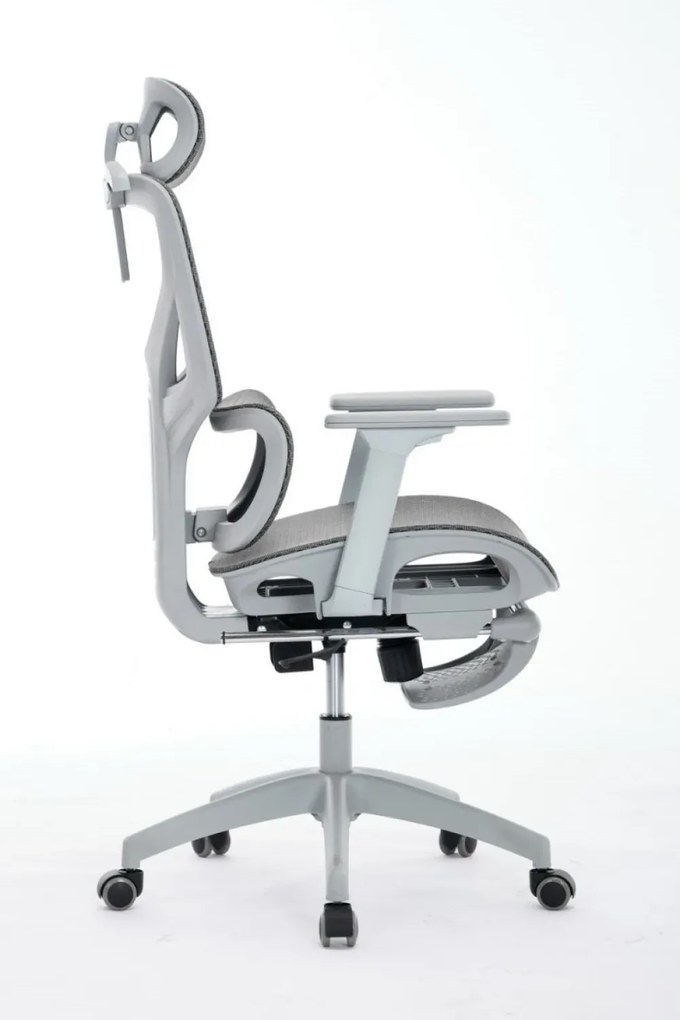 ORTHOFLEX Elite Mesh – Scaun Ergonomic, Suport Lombar Dinamic, Cotiere 3D, Tetieră Reglabilă, Suport Picioare, Full Mesh, Gri